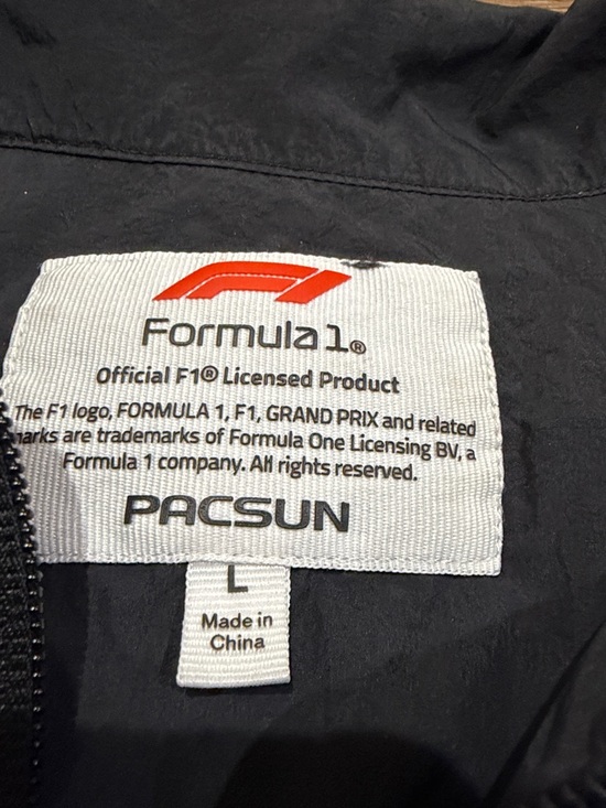 Formula 1 x PacSun Recycled Team Zip Black Short-Sleeve Windbreaker Shirt - Picture 8 of 9